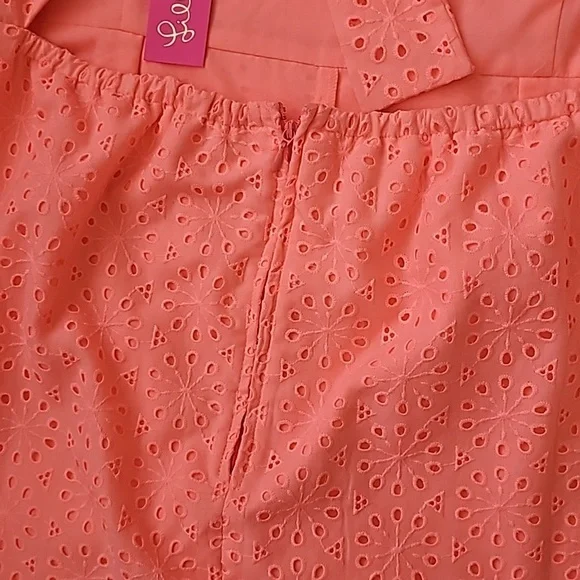 NWT Lilly Pulitzer Celestina V-Neck Romper Sunrise Coral Neon Sunburst E… - Picture 11 of 14